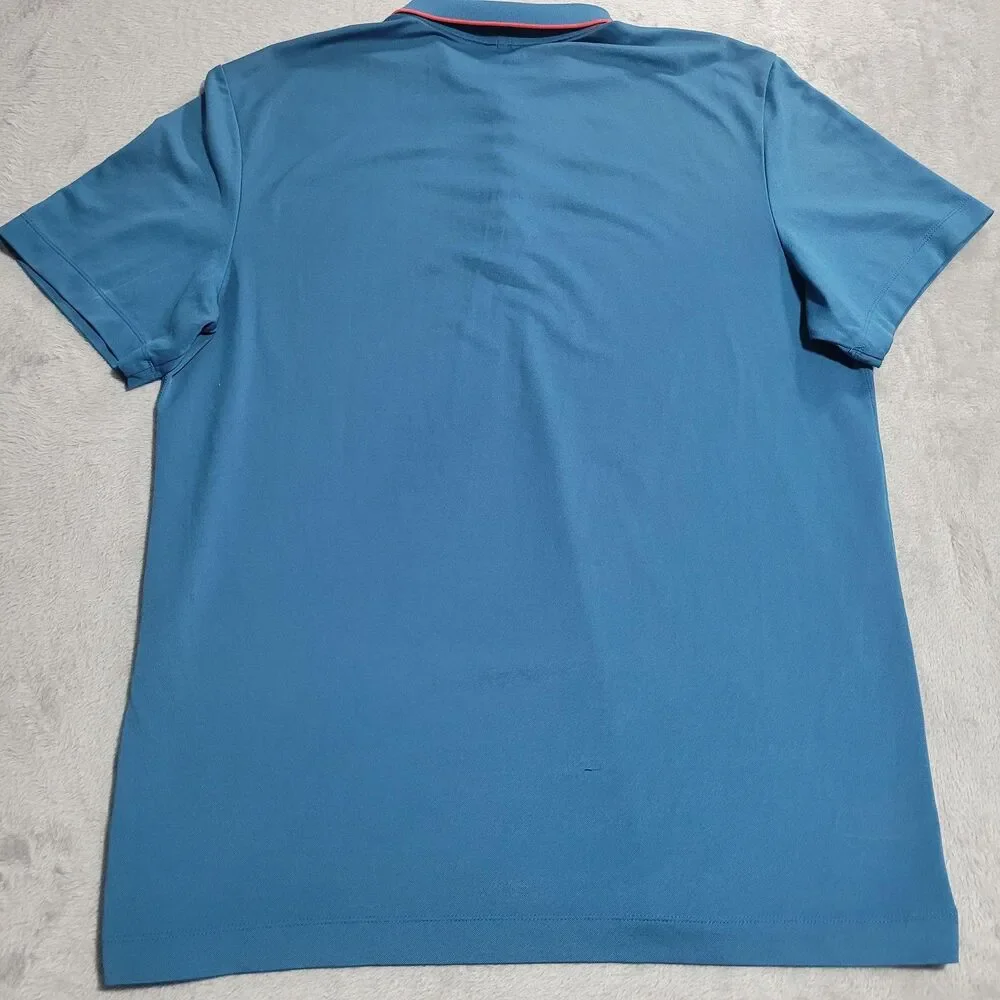 Nike Dri-FIT Golf Polo Shirt Mens Large Blue Chevron Performance - Picture 8 of 11